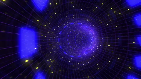 Flying in space through multi-colored spots and objects. Stock Footage 154627284