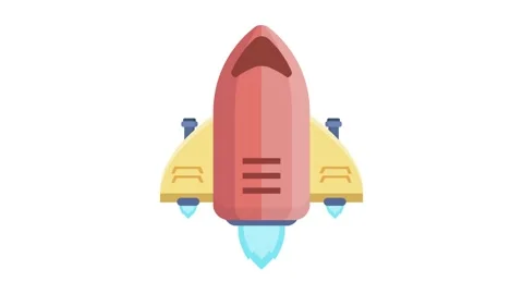 Flying space warship. Star force ship with bullet shape. Stock Footage 332121665