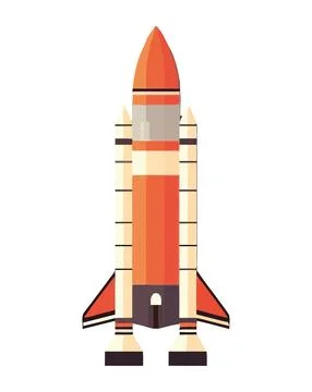 Flying spaceship symbolizes progress in space exploration Stock Illustration