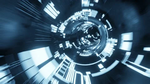 Flying into spaceship tunnel, sci-fi spaceship corridor. Futuristic technolog Stock Footage 162689835