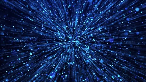 Flying sparkling and shiny particles, falling blue glowing , abstract rain Stock Footage 259883293