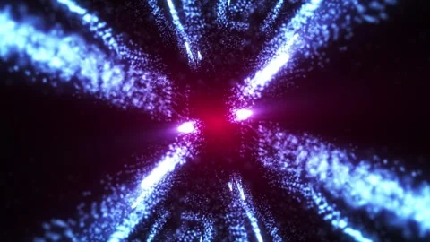 Flying sparkling and shiny particles, falling blue glowing, abstract rain Stock Footage 303091990