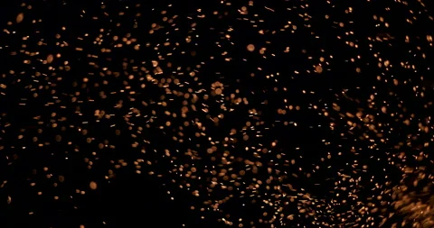 Flying Sparks On A Black Background Stock Footage 161515779