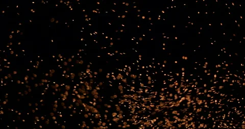 Flying Sparks On A Black Background Stock Footage 161518379