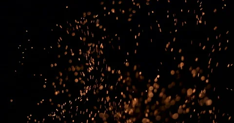 Flying Sparks On A Black Background Stock Footage 161522491