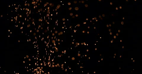 Flying Sparks On A Black Background Stock Footage 161523787