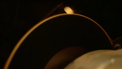 Flying sparks from the disk slowmo Stock Footage 95775989