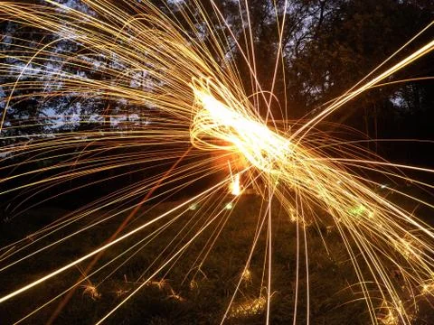 Flying sparks Stock Photos