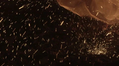 Flying sparks slow motion Stock Footage 46170574