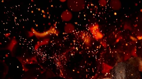 Flying sparks in slow motion Stock Footage 67860552