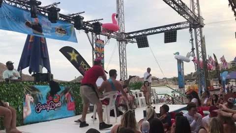 Flying Spring Break Dance Move, Cabo San Lucas, Mexico - 11 Mar 2019 Stock Footage 205225509