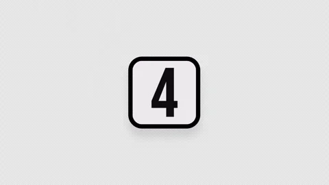Flying square number four stickers Stock Footage 253375424