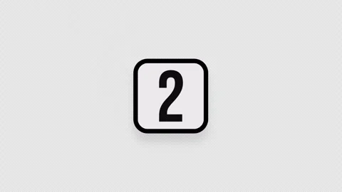 Flying square number two stickers Video stock 253375399