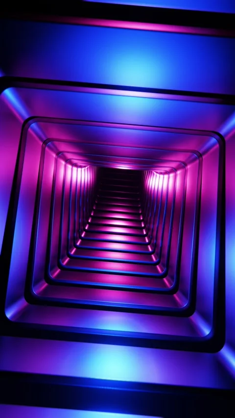 Flying in a square-shaped tunnel. Vertical looped video Stock Footage 226369816