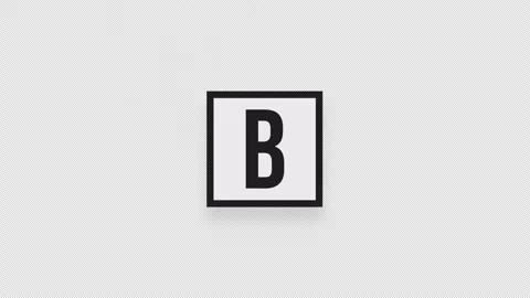 A flying square sticker with the letter B 動画素材 255709278