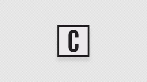 A flying square sticker with the letter C Stock Footage 255709292