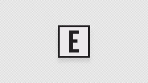 A flying square sticker with the letter E Stock Footage 255709322