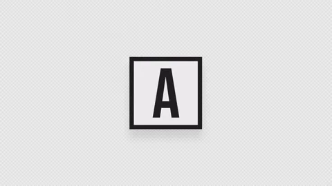 A flying square sticker with the letter A Stock Footage 255709270