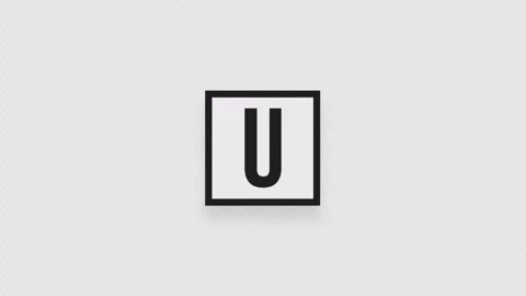 A flying square sticker with the letter U Stock Footage 255709223