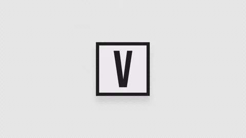 A flying square sticker with the letter V Stock Footage 255709228