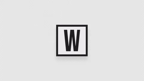 A flying square sticker with the letter W Stock Footage 255709237