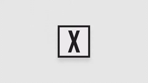 A flying square sticker with the letter X Stock Footage 255709243
