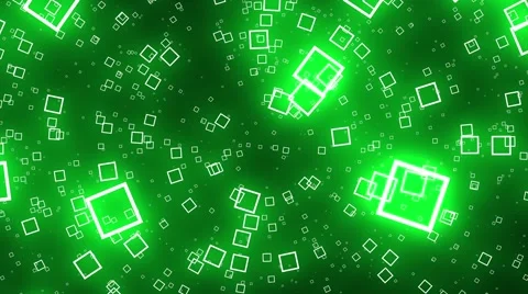 Flying Squares Green Abstract Psychedelic VJ Background Loop Rotate Left Stock Footage 56667703