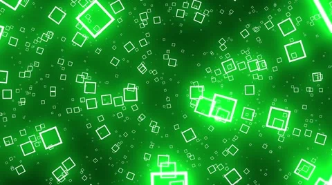 Flying Squares Green Abstract Psychedelic VJ Background Loop Rotate Right Stock Footage 56669811
