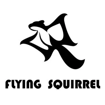 Flying squirrel logo black eps 10 Stock Illustration
