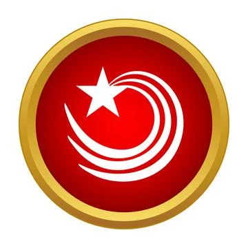 Flying star comet trail icon red button Stock Illustration