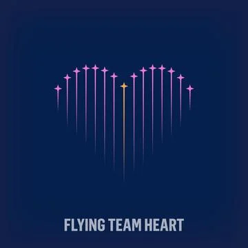 Flying star logo consisting of creative heart. Stock Illustration