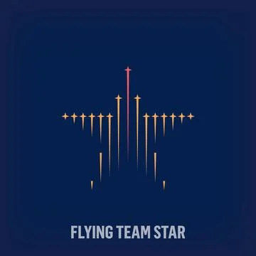 Flying star logo consisting of creative stars. Stock Illustration