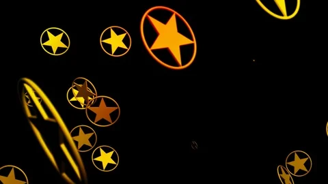 Flying star rings Stock Footage 98666477