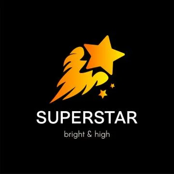 Flying star simple vector logo concept Stock Illustration