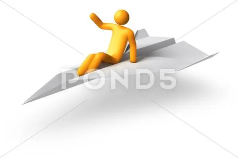 Flying stick figure Stock Illustration