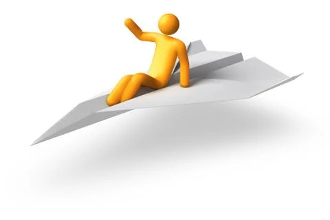 Flying stick figure Stock Illustration