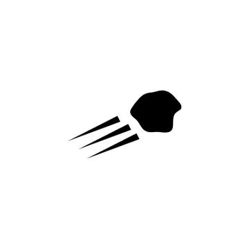 Flying Stone Rock, Asteroid, Meteorite Flat Vector Icon Illustrazione stock