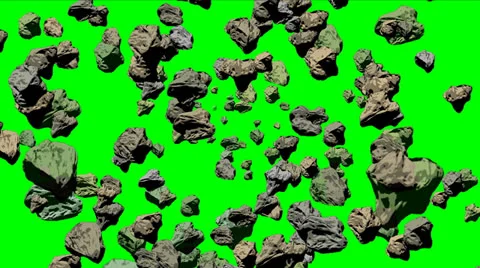 Flying Stones on green screen | Stock Video | Pond5