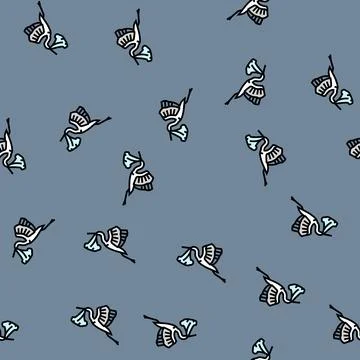 Flying stork newborn vector seamless pattern Stock Illustration