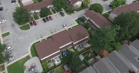 Flying Straight Up Over Housing Complex Stock Footage 94958270