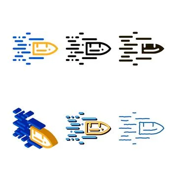 Flying styles bullet icon vector outline Stock Illustration