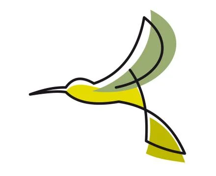 Flying stylized bird イラスト素材
