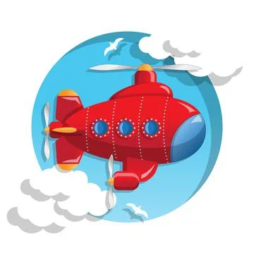 Flying submarine. Stock Illustration