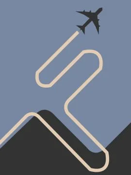 Flying to success concept vector flat design Stock Illustration