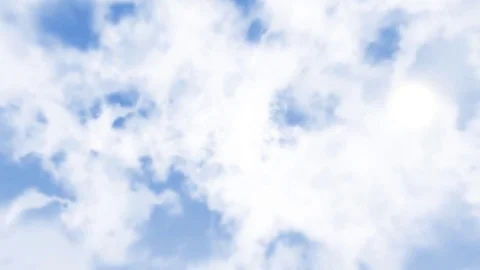 Flying To The Sun Through White Clouds Stock-Footage 81696540