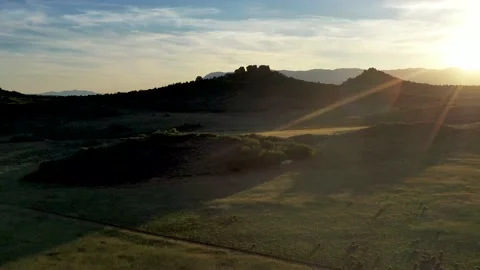 Flying into Sunset GdLt Stock Footage 170279079