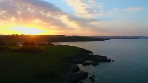 Flying into the Sunset - Paignton, Devon Stock Footage 77129719