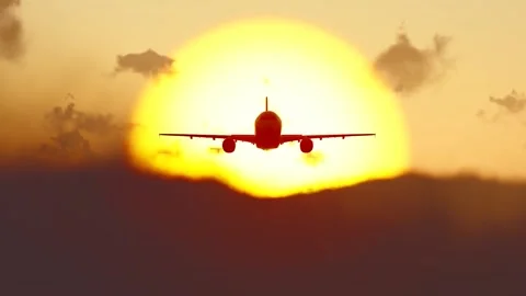 Flying on the sunset through the sunset flying through the clouds Stock Footage 283797062