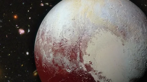 Flying To The Surface Of Planet Pluto In Our Solar System Stock Footage 265981442