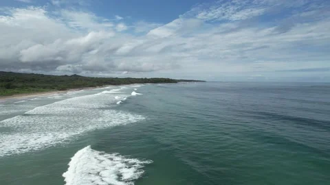 Flying To Surfers Over Ocean Breakers Stock Footage 212172760